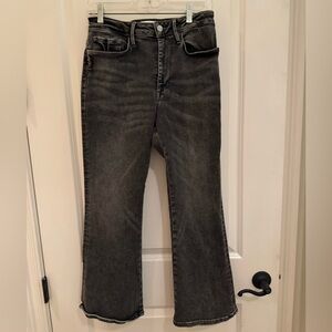 Frame Denim Le One Flare Jeans mid rise crop mini boot